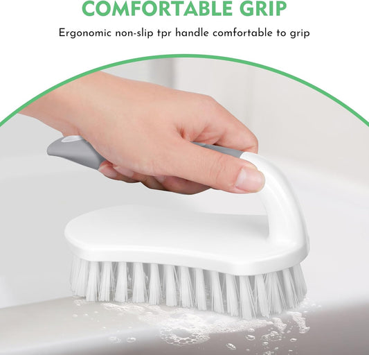 SetSail Scrub Brush, Heavy-Duty Scrub Brushes for Cleaning with Stiff Bristles Cleaning Brush for Shower, Bathroom, Carpet, Kitchen and Bathtub Scrubber - 2 Pack