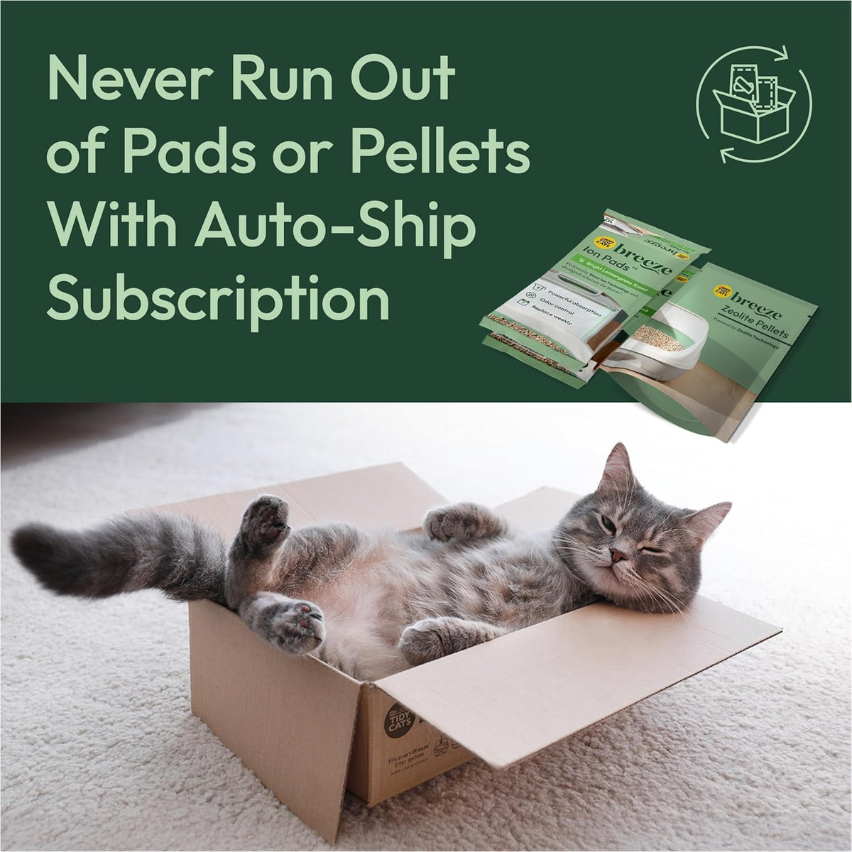 Purina Tidy Cats Cat Litter Breeze Pads Refill Pack Multi Cat Litter Pads - 8 ct. Bag