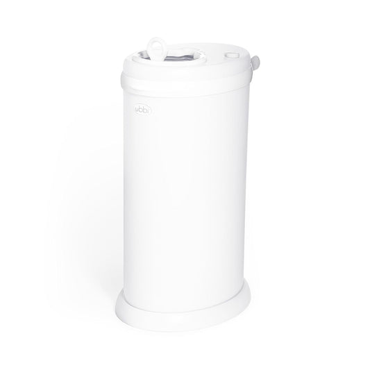 Ubbi Steel Diaper Pail, Odor Locking, No Special Bag Required, Award-Winning, Registry Must-Have, White