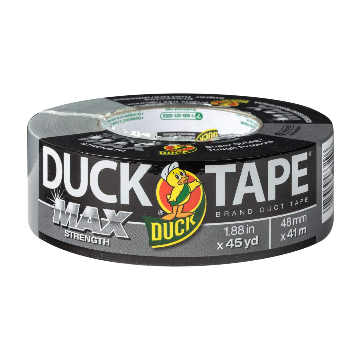 Duck Brand Max Strength Duct Tape - 1 Roll - Heavy Duty Hold - 1.88 Inch x 45 Yards - Silver (240201)