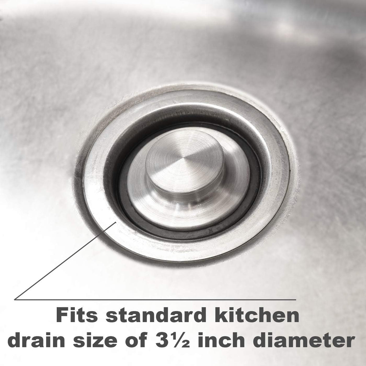 3 3/8 inch (8.57 cm) - Kitchen Sink Stopper Stainless Steel Garbage Disposal Plug Fits Standard Kitchen Drain Size of 3 1/2 inch (3.5") Diameter
