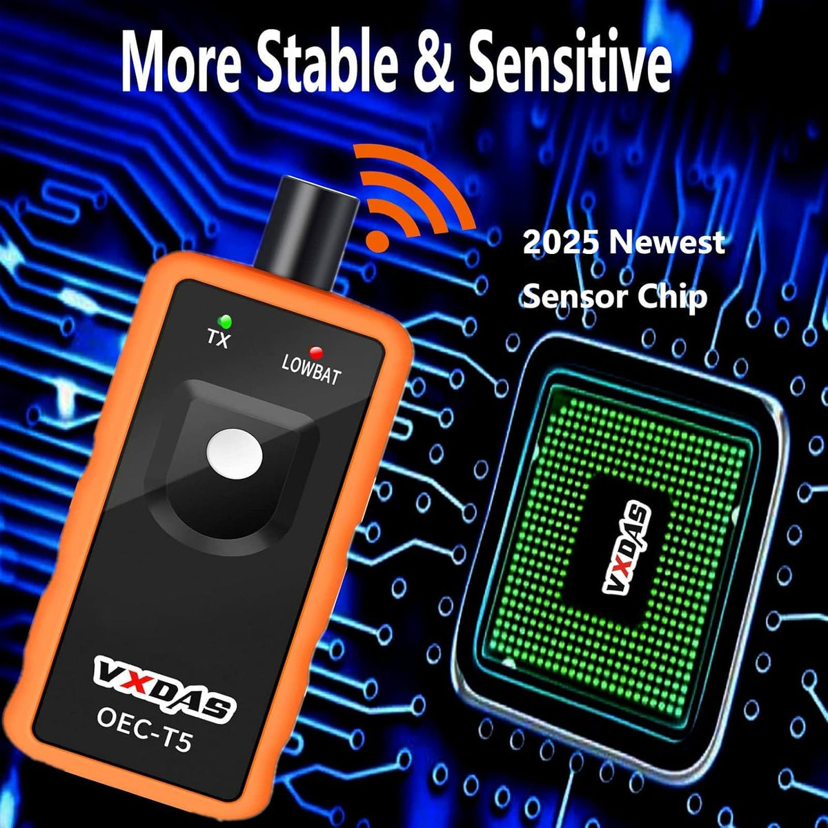 VXDAS TPMS Relearn Tool Only for GM Vehicles (2006-2024 Chevy/Buick/GMC/Opel/Cadillac) Original Sensor with 315/433 MHz, Tire Sensors Pressure Monitor System Reset Tool OEC-T5-2025 Edition