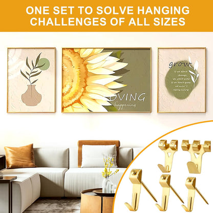 KURUI 303Pcs Picture Hanging Kit, Picture Hangers Assorted Kit with Heavy Duty Picture Hanging Hooks/Hardware Nails/Sawtooth/Wire/D Rings/Level, Metal Picture Wall Hooks for Frame Canvas Mounting