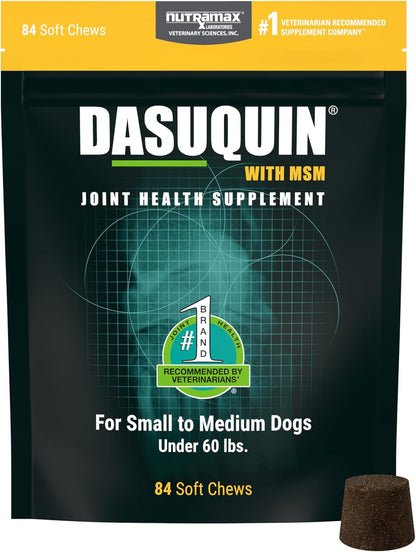 Nutramax Dasuquin for Small to Medium Dogs, Joint Health Supplement, Contains Glucosamine for Dogs, Plus Chondroitin, ASU, MSM and More, Supports Healthy Joints, Soft Chews, 84 Count