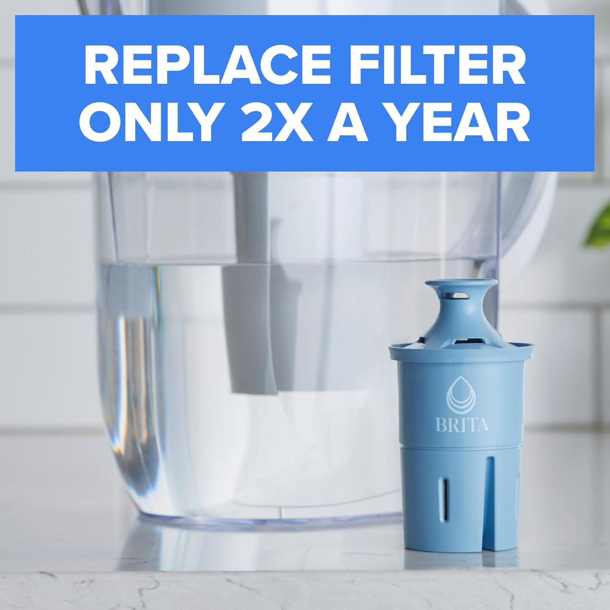 Brita Filter Replacements for Water Pitchers and Dispensers, Elite, NSF Certified to Remove 99% of Lead, 2 Count, Blue