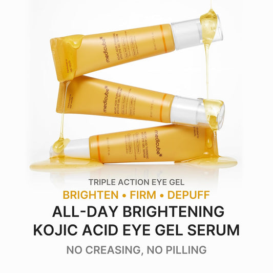 medicube Eye Serum with Kojic Acid Turmeric | All-Day Brightening Eye Gel Serum | Refreshing Eye Care with Vitamin C, Retinol & Caffeine | Hydrating & Cooling Formula | Korean Skincare, 1.01 fl.oz