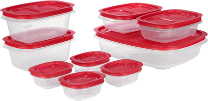 Rubbermaid EasyStore Large Containers, 18-Piece Set, Food Storage Containers with Lids