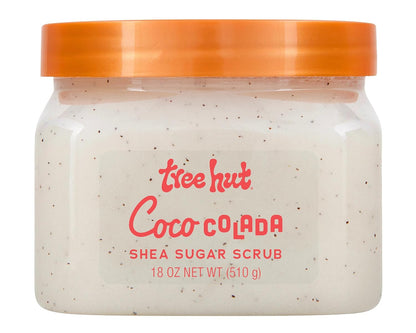 Tree Hut Coco Colada Shea Sugar Scrub, Exfoliating & Hydrating Body Scrub with Shea Butter & Essential Oils, Smooth & Soften Skin, 18 oz