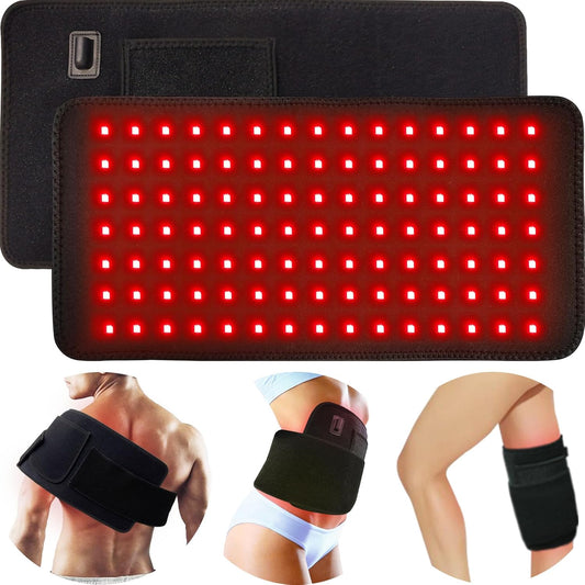 Red Light Therapy Infrared Light Therapy Pad for Body Pain NIR Deep Therapy for Back Knee Hands Feet Relief Portable 660nm 850nm Home Heating Light Therapy Wrap Belt Gift for Women Men
