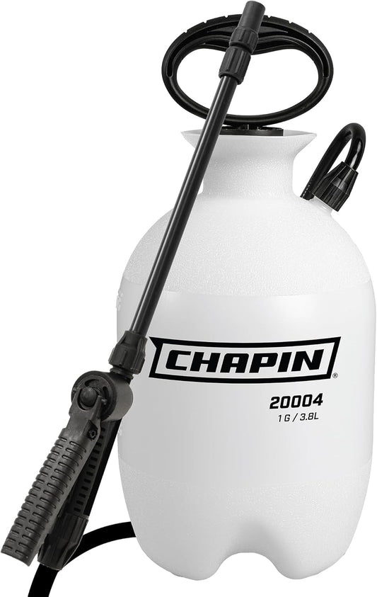 Chapin 20004 Pump Sprayer, 1-Gallon SureSpray Translucent Tank with an Easy Fill Funnel-Top Opening, Adjustable Cone Nozzle & 34" Long Reach Hose, Used for Fertilizer, Pesticides, Weeds & Pests