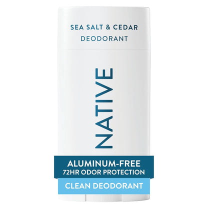 Native Deodorant Contains Naturally Derived Ingredients, 72 Hour Odor Control, Deodorant for Women and Men, Aluminum Free, Sea Salt & Cedar 2.65oz