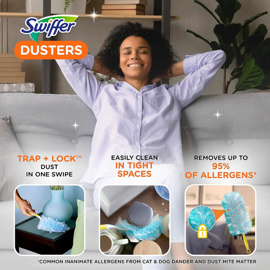 Swiffer Dusters Starter Kit, Kit Includes 1 Handle and 5 Dusters